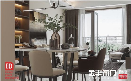 九游J9水性漆木门十大品牌金丰｜极具居住品质和舒适性的后现代轻奢风格(图2)