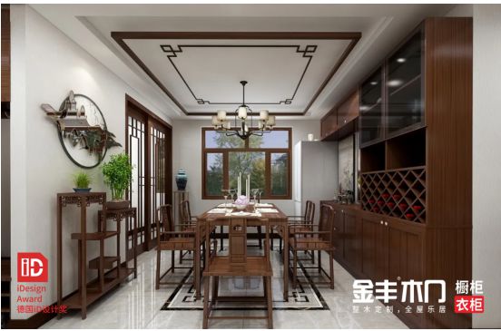 水性漆木门十大品牌金丰｜古典中式设计 繁华里J9九游的宁静别致(图3)